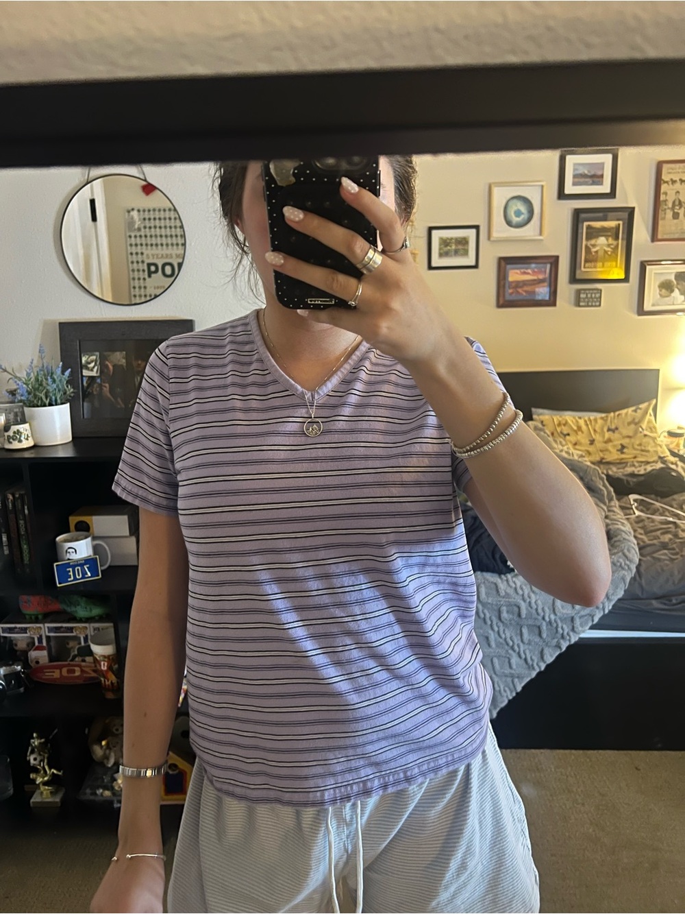 Purple striped tee